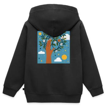 Monde durable - Sweat Premium à capuche zippé enfant bio - noir - Dos - AI Model Kid Male (0cm)