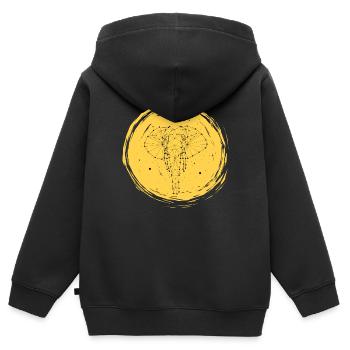 Elefant - Kinder Premium Organic Zip Hoodie - Schwarz - Hinten - AI Model Kid Male (0cm)