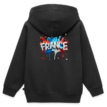 France-Style - Kinder Premium Organic Zip Hoodie - Schwarz - Hinten - AI Model Kid Male (0cm)