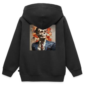 rough paintig of a low poly human paint - Kinder Premium Organic Zip Hoodie - Schwarz - Hinten - AI Model Kid Male (0cm)