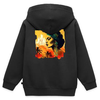Rio de Janeiro, la célèbre métropole du Brésil - Sweat Premium à capuche zippé enfant bio - noir - Dos - AI Model Kid Male (0cm)