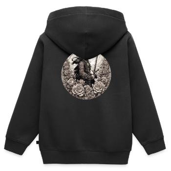 Pirat - Kinder Premium Organic Zip Hoodie - Schwarz - Hinten - AI Model Kid Male (0cm)