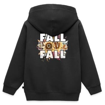 Chute, amour, chute - Sweat Premium à capuche zippé enfant bio - noir - Dos - AI Model Kid Male (0cm)