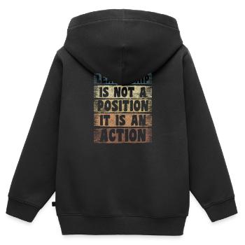 Anführer Arbeiter Team Angestellte - Kinder Premium Organic Zip Hoodie - Schwarz - Hinten - AI Model Kid Male (0cm)