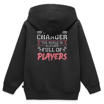 büro abteilungsleiter angestellter - Kinder Premium Organic Zip Hoodie - Schwarz - Hinten - AI Model Kid Male (0cm)