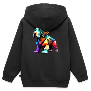 Labradorbesitzer Hundewelpe Labrador Retriever - Kinder Premium Organic Zip Hoodie - Schwarz - Hinten - AI Model Kid Male (0cm)