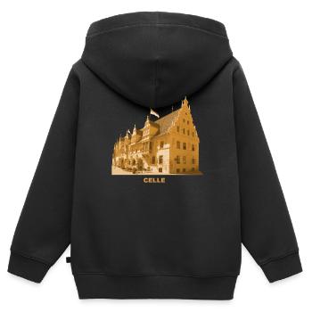 Celle Old Town Hall Lower Saxony - Kids Premium Organic Zip-up Hoodie - black - Back - AI Model Kid Male (0cm)