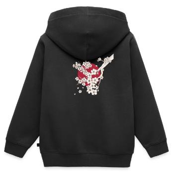 Art du Japon - Art Japonais - Sweat Premium à capuche zippé enfant bio - noir - Dos - AI Model Kid Male (0cm)