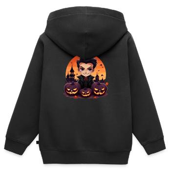 Anime Dracula Halloween - Kinder Premium Organic Zip Hoodie - Schwarz - Hinten - AI Model Kid Male (0cm)