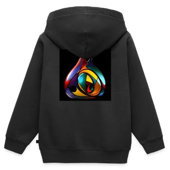 Kleinsche Flasche -04- - Kinder Premium Organic Zip Hoodie - Schwarz - Hinten - AI Model Kid Male (0cm)