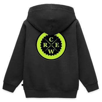 équipage - Sweat Premium à capuche zippé enfant bio - noir - Dos - AI Model Kid Male (0cm)