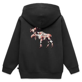 Orignal // mousses - Sweat Premium à capuche zippé enfant bio - noir - Dos - AI Model Kid Male (0cm)