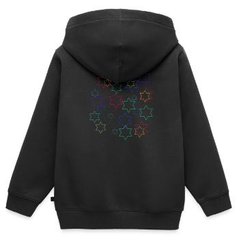 Sterne,stern, bunte Sterne - Kinder Premium Organic Zip Hoodie - Schwarz - Hinten - AI Model Kid Male (0cm)