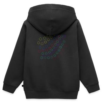 Sterne,stern, bunte Sterne - Kinder Premium Organic Zip Hoodie - Schwarz - Hinten - AI Model Kid Male (0cm)