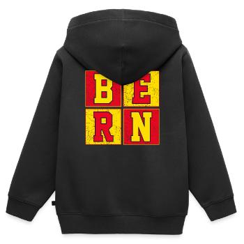 Bern - Kinder Premium Organic Zip Hoodie - Schwarz - Hinten - AI Model Kid Male (0cm)