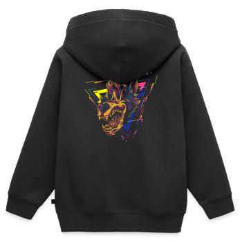 Cyberpunk Android Anime - Kids Premium Organic Zip-up Hoodie - black - Back - AI Model Kid Male (0cm)