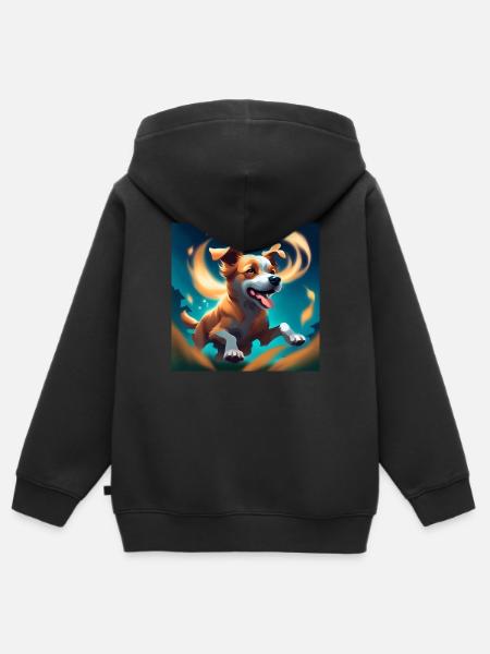 Mondschein-Schwung - Ein nächtliches Abenteuer - Kinder Premium Organic Zip Hoodie - Schwarz
