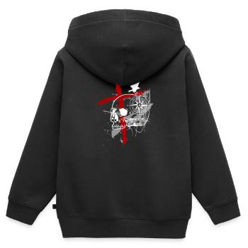 Style Tattoo-Style Cool Horror - Kinder Premium Organic Zip Hoodie - Schwarz - Hinten - AI Model Kid Male (0cm)