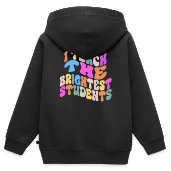 Ich unterrichte die klügsten Schüler Vintage Lustig Unterrichten - Kinder Premium Organic Zip Hoodie - Schwarz - Hinten - AI Model Kid Male (0cm)