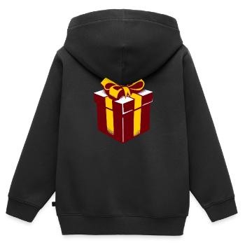 Ich bin Dein Geschenk - Kinder Premium Organic Zip Hoodie - Schwarz - Hinten - AI Model Kid Male (0cm)