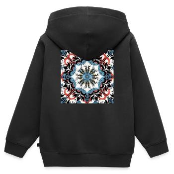 5 Original - Kinder Premium Organic Zip Hoodie - Schwarz - Hinten - AI Model Kid Male (0cm)