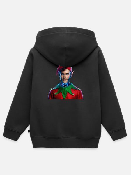 Cyberpunk Weihnachtself - Kinder Premium Organic Zip Hoodie - Schwarz