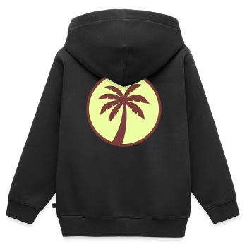 palme - Kinder Premium Organic Zip Hoodie - Schwarz - Hinten - AI Model Kid Male (0cm)