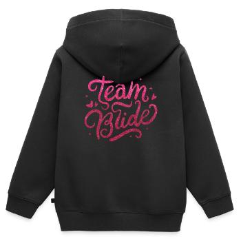 Junggesellinnenabschied Team Bride in Pink Glitter - Kinder Premium Organic Zip Hoodie - Schwarz - Hinten - AI Model Kid Male (0cm)