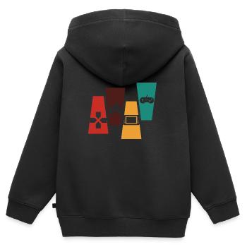Vintage Retro Konsole Konsole Geschenkidee - Kinder Premium Organic Zip Hoodie - Schwarz - Hinten - AI Model Kid Male (0cm)