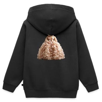 Ours en peluche en robe de mariée - Sweat Premium à capuche zippé enfant bio - noir - Dos - AI Model Kid Male (0cm)