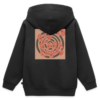Ohrwirbel - Kinder Premium Organic Zip Hoodie - Schwarz - Hinten - AI Model Kid Male (0cm)