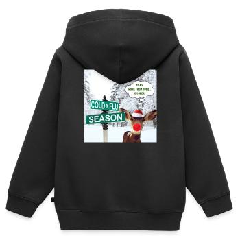 Oh Deer - Rudolf Christmas Design - Kids Premium Organic Zip-up Hoodie - black - Back - AI Model Kid Male (0cm)