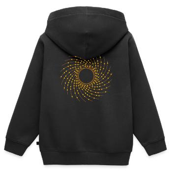 Logo de l’univers - Sweat Premium à capuche zippé enfant bio - noir - Dos - AI Model Kid Male (0cm)