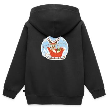 Rudolph, the Red-Nosed Reindeer - Kinder Premium Organic Zip Hoodie - Schwarz - Hinten - AI Model Kid Male (0cm)