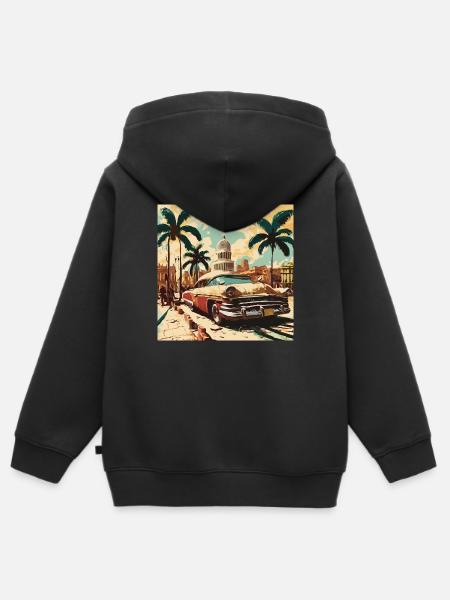 Oldtimer Glanz - Kinder Premium Organic Zip Hoodie - Schwarz