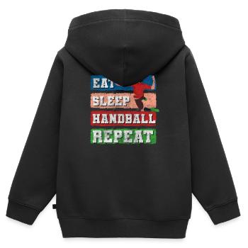 Sports Athlètes Sports de balle - Sweat Premium à capuche zippé enfant bio - noir - Dos - AI Model Kid Male (0cm)