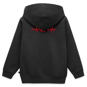 Lustiger Holzfäller-Herzschlag - Kinder Premium Organic Zip Hoodie - Schwarz - Hinten - AI Model Kid Male (0cm)