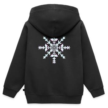 Eiskristall / Schneeflocke - Kinder Premium Organic Zip Hoodie - Schwarz - Hinten - AI Model Kid Male (0cm)