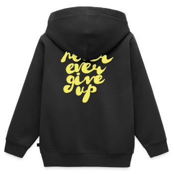Gib niemals auf - Kinder Premium Organic Zip Hoodie - Schwarz - Hinten - AI Model Kid Male (0cm)