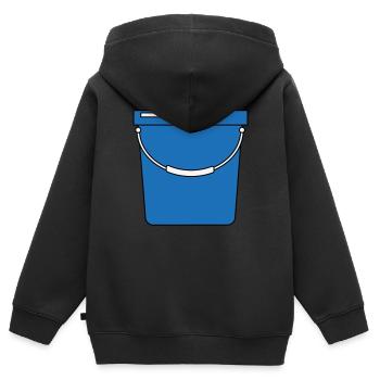 Eimer - Kinder Premium Organic Zip Hoodie - Schwarz - Hinten - AI Model Kid Male (0cm)