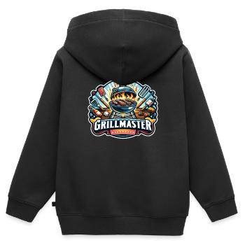 GrillMaster - Grill Illustration - Kids Premium Organic Zip-up Hoodie - black - Back - AI Model Kid Male (0cm)