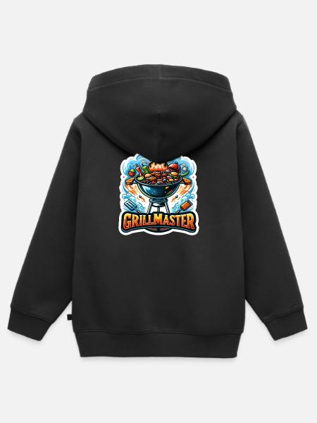 GrillMaster - Grill Illustration - Kinder Premium Organic Zip Hoodie - Schwarz