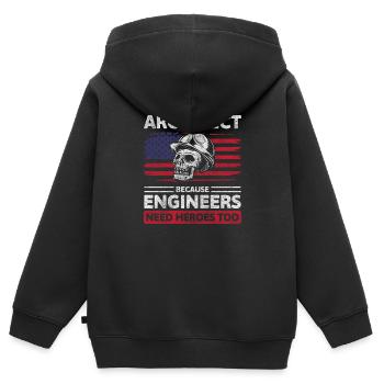 Architekt Baumeister - Kinder Premium Organic Zip Hoodie - Schwarz - Hinten - AI Model Kid Male (0cm)
