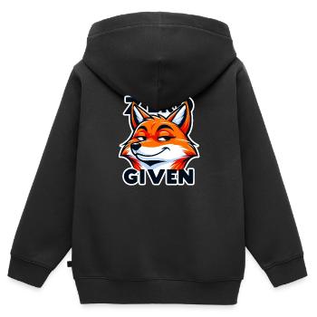 Zero Given - Fuchs Illustration - Kinder Premium Organic Zip Hoodie - Schwarz - Hinten - AI Model Kid Male (0cm)
