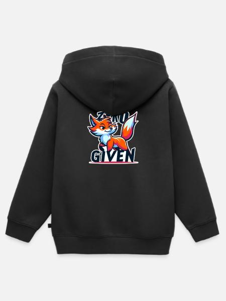 Zero Given - Fuchs Illustration - Kinder Premium Organic Zip Hoodie - Schwarz