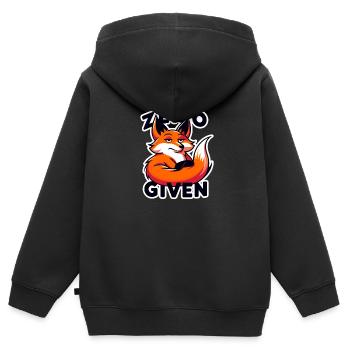 Zero Given - Fuchs Illustration - Kinder Premium Organic Zip Hoodie - Schwarz - Hinten - AI Model Kid Male (0cm)