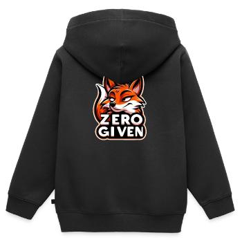 Zero Given - Fuchs Illustration - Kinder Premium Organic Zip Hoodie - Schwarz - Hinten - AI Model Kid Male (0cm)