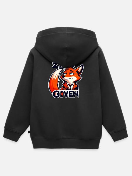 Zero Given - Fuchs Illustration - Kinder Premium Organic Zip Hoodie - Schwarz
