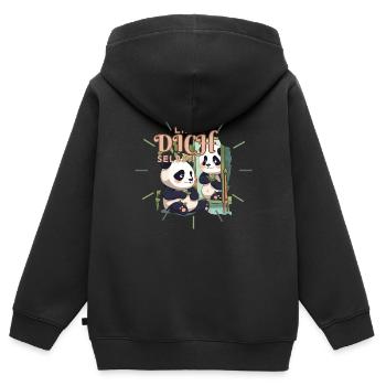 Spiegel der Selbstliebe - Kinder Premium Organic Zip Hoodie - Schwarz - Hinten - AI Model Kid Male (0cm)
