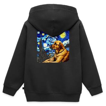 Deutscher Schäferhund Lustiger Hund Beliebtes - Kinder Premium Organic Zip Hoodie - Schwarz - Hinten - AI Model Kid Male (0cm)